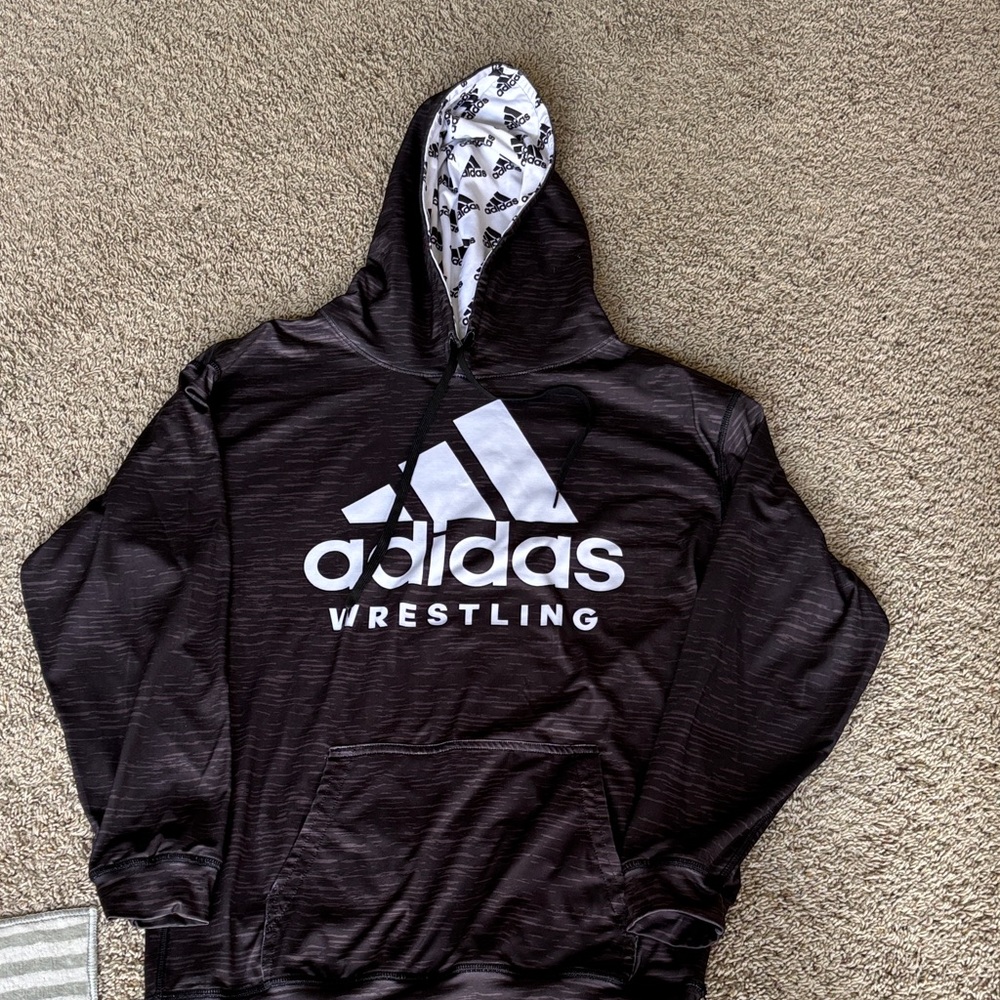 Adidas Black Hoodie with White Logo